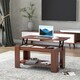 image 2 of HOMCOM 100cm Modern Lift Up Top Coffee Table Desk Hidden Storage Bottom Shelf Yellow