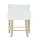 image 5 of Interiors by Premier White Bar Stool with High Back, Velvet Seat Breakfast Bar Chair, Kitchen Stool with Footrest, Chair for Bar