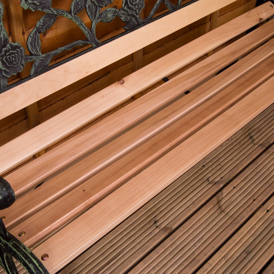 image 1 of Garden Vida 3 Seater Garden Bench Outdoor Patio Seating, Rose Style