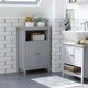 image 2 of kleankin Bathroom Floor Storage Cabinet Standing Unit W/ Doors Adjustable Shelf