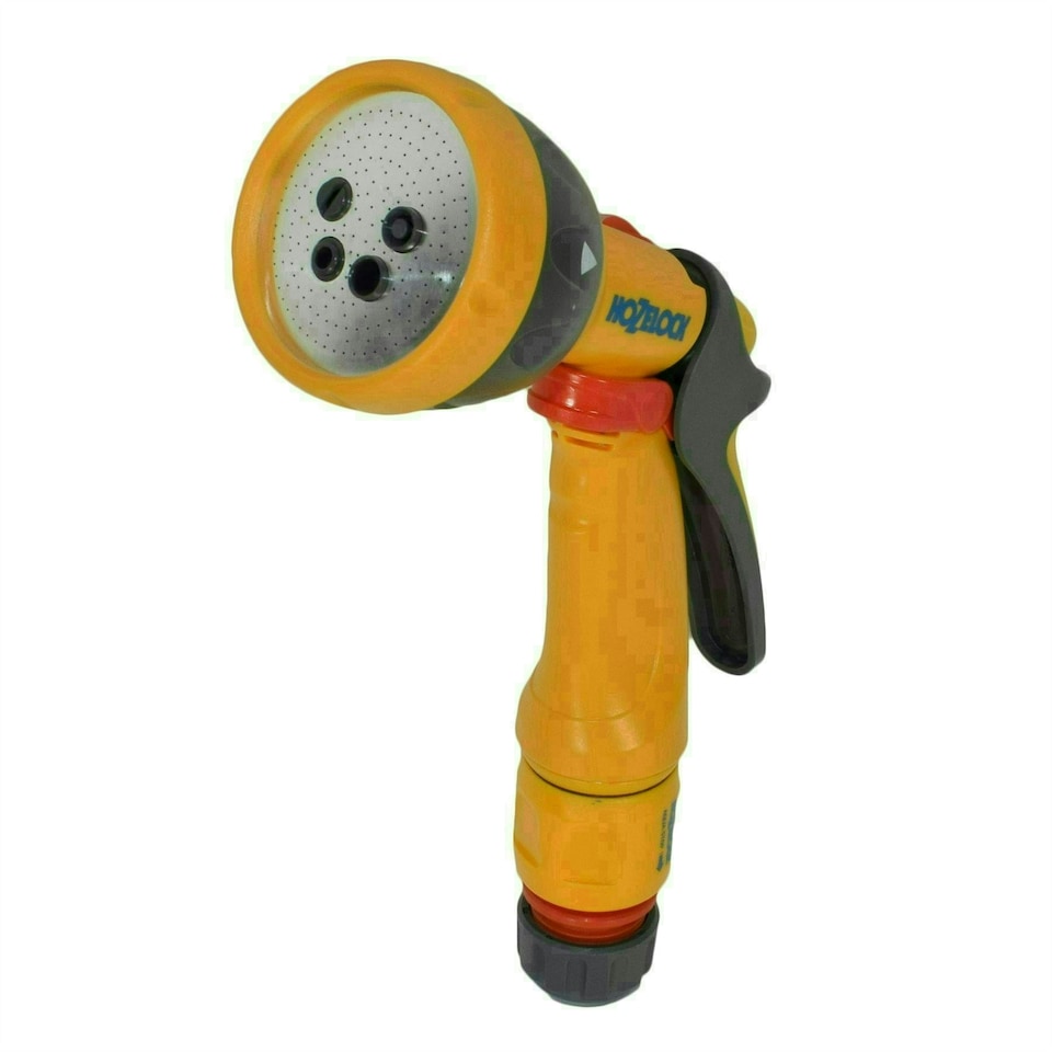 image 1 of Hozelock Spray Nozzle Garden Hose Pipe Water Gun 5 Function & Aqua Stop Fitting