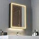 image 6 of HOMCOM Bathroom Cabinet with Mirror, LED Lights and Demister Pad, Black Black