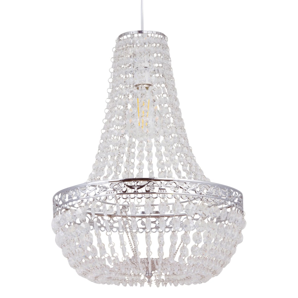 image 1 of Marino - Chandelier Style Pendant Lightshade | Clear | Chrome | Large | 1