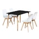 image 10 of 5PCs Dining Set - a Black Halo Dining Table & Set of 4 Lorenzo Tulip Chairs with Padded Seat | Pink