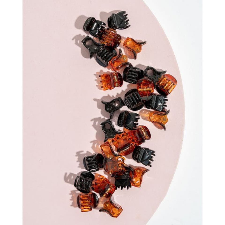 image 1 of Brushworks Mini Claw Clips 20-Pack Black and Brown | Black | Black and Brown