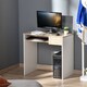 image 2 of HOMCOM 80cm Compact Computer Desk with Keyboard Tray, Home Office Desk with Drawer for Bedroom Study, Oak
