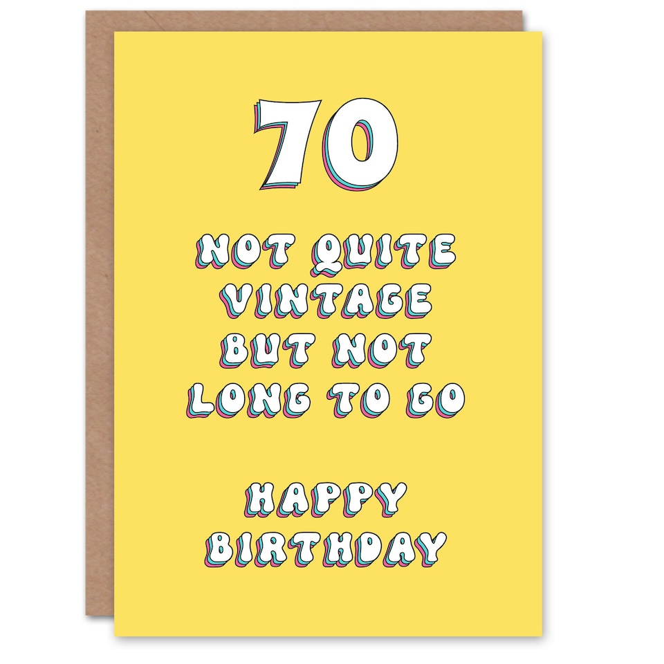 image 1 of 70 Not Vintage Yet Fun Happy Joke Humour Her Funny 70th Birthday Card