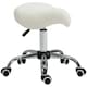 image 1 of HOMCOM PU Leather Saddle Stool w/ Moulded Padded Seat Adjustable Height Cream