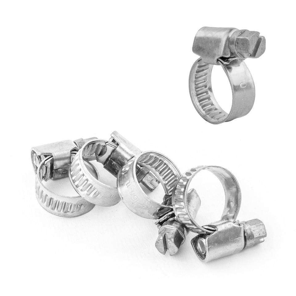 image 1 of KCT Universal 10-16mm Stanless Steel Clips for Hose Pipe - 5 Pack