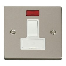 SE HOME Pearl Nickel 13A Fused Connection Unit Switched With Neon White | Pearl Nickel