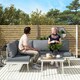 image 2 of Outsunny 3 Piece Garden Furniture Set with 5-Level Adjustable Lounger, Grey Grey | Grey