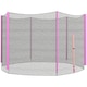 image 1 of SPORTNOW 10ft Trampoline Net Replacement with 6 Plastic Pole Covers, Weather-Resistant Trampoline Netting Replacement with Zipped Entrance, Poles Not Included, Pink
