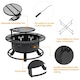 image 4 of Yaheetech Round Wood Burning Fire Pit for Outdoor Black