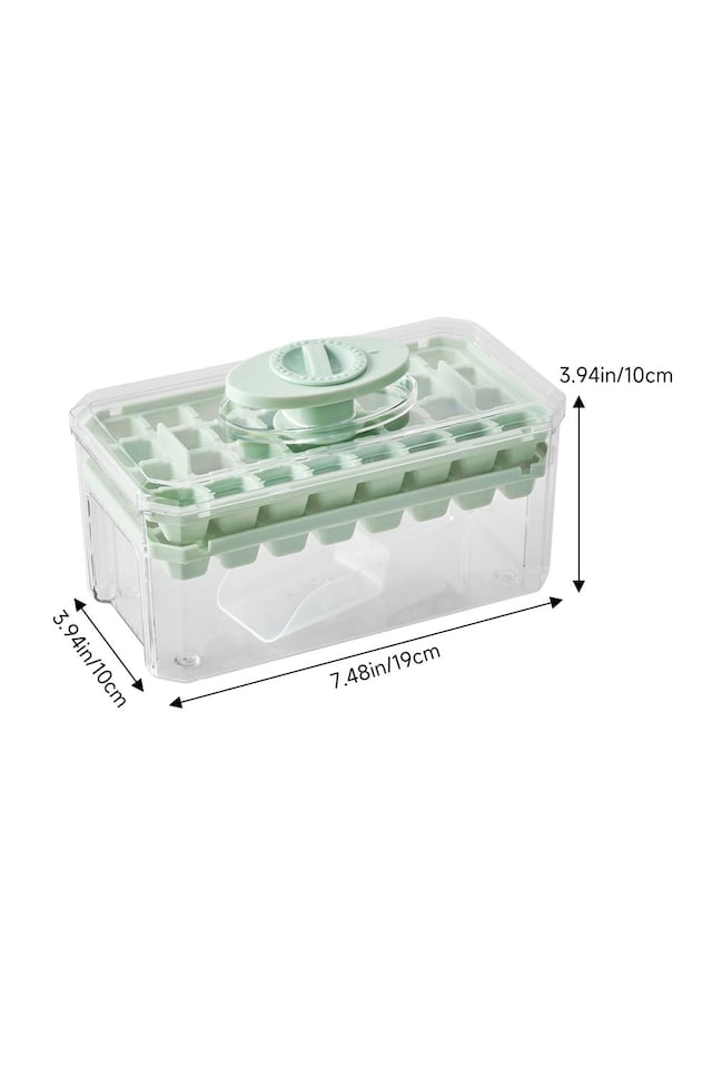 image 1 of Living and Home 64-Grid Press Type Ice Cube Mold Box