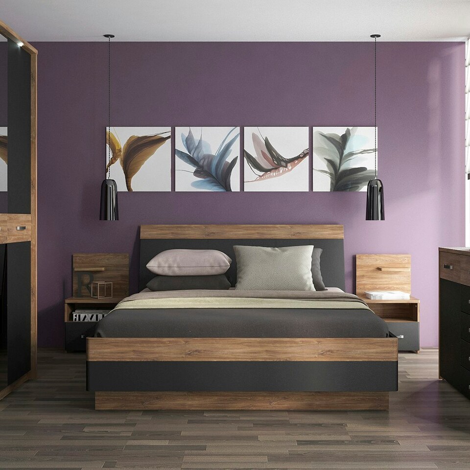 image 1 of Monaco 1 Drawer Bedside with Open Shelf