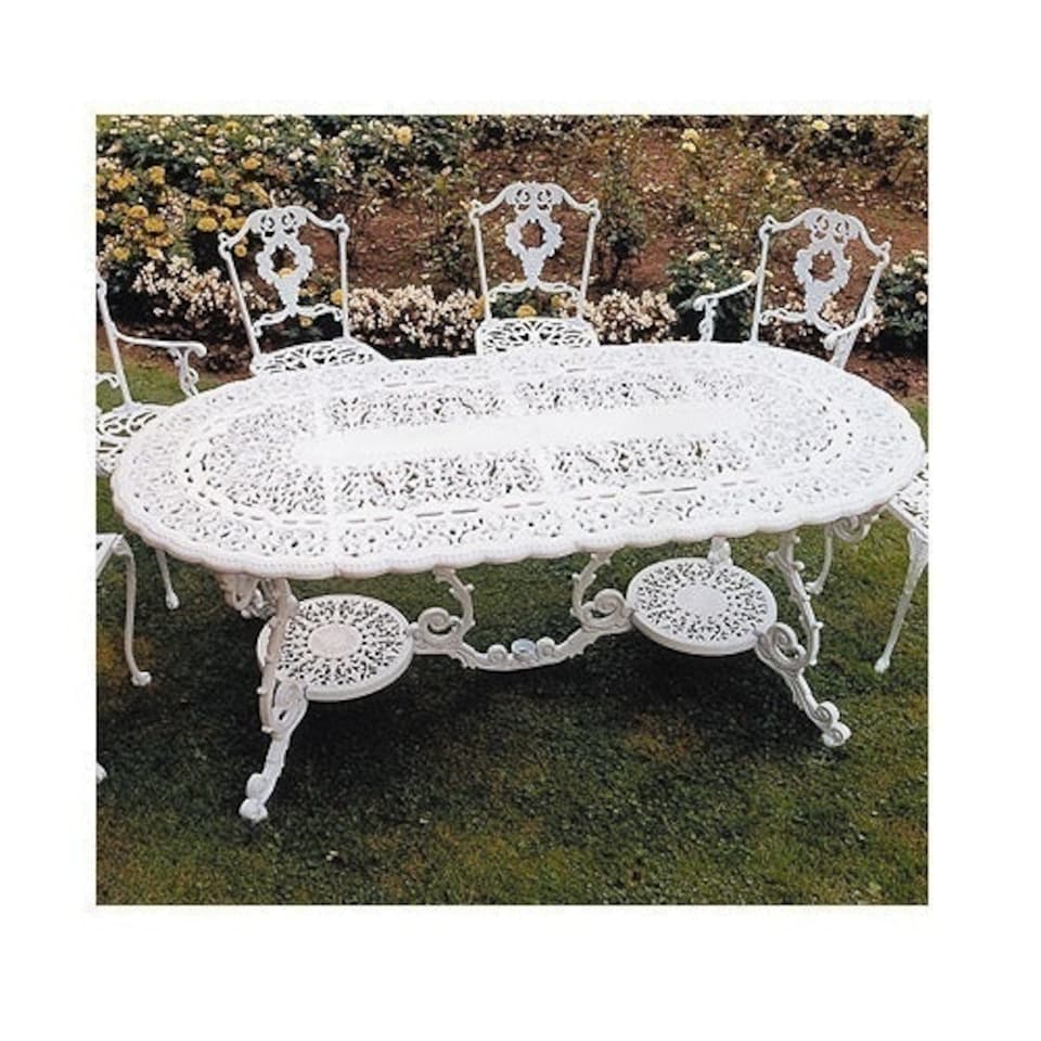 image 1 of Victorian Grand British Made, High Quality Cast Aluminium Garden Furniture - L200 x W95 x H73 cm