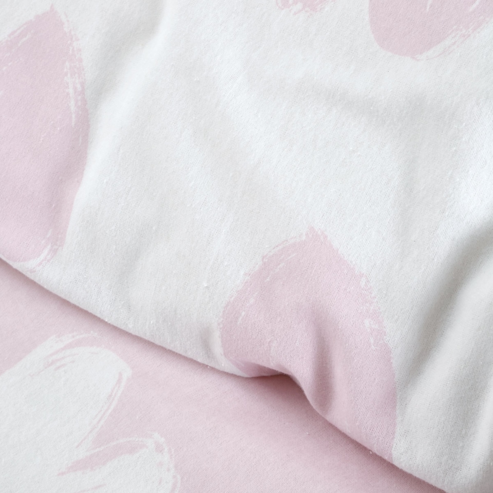 image 1 of Brushed Cotton Hearts Reversible Duvet Cover Set | Pink | Toddler