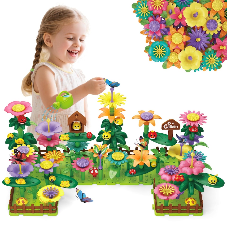 image 1 of 191 PCS Flower Garden Building Toys for Girls STEM DIY Construction Playset for Kids