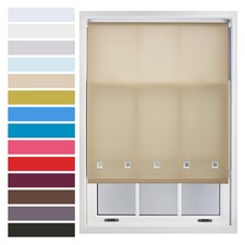 FURNISHED Roller Blinds with Square Eyelets and Metal Fittings Made to Measure Sheer Window Blind | Brown | Cappuccino | (W) 120cm x (L) 210cm