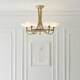 image 2 of Cagney 5 Light Semi Flush Multi Arm Ceiling Light Antique Brass, White Glass, G9