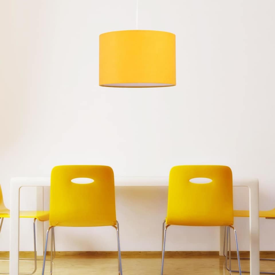 image 1 of Set of 2 Ochre 25cm Ceiling Light Shades | Yellow | Medium | 2