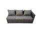 image 3 of Fimous Outdoor Corner Sofa Dining Table Set Garden Rattan Furniture Set 8 Seater with Side Table 2 Big Stools Dark Grey