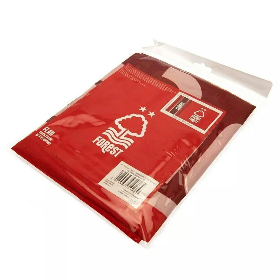 image 1 of Nottingham Forest FC Wordmark Stripe Flag - Red/White - One Size | Multi | Red