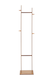 image 1 of Living and Home Wooden Slim Clothing Rack with Hooks | Multi
