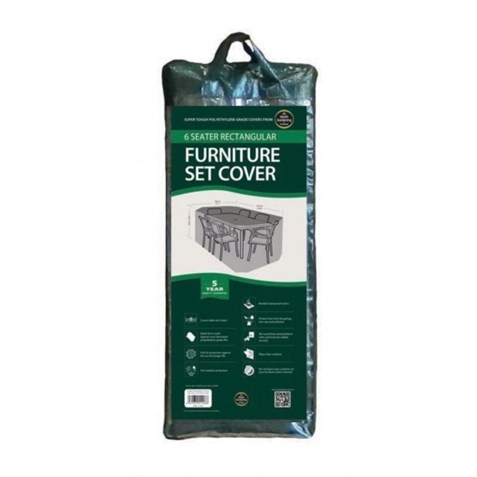 image 1 of Extra Strong Rectangular 6 Seater Furniture Set Cover in Dark Green | Green