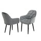 image 5 of Set Of 2 Anika Modern Velvet Dining Chair Padded Seat Metal Legs (Grey)