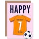 image 1 of Football Strip Kit Orange Jersey Top Age 7 Year Old Child Kids 7th Birthday Card