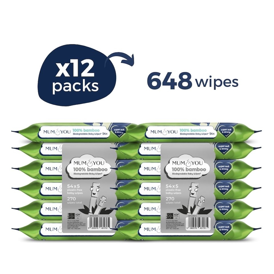 Bamboo Wipes 12 Pack