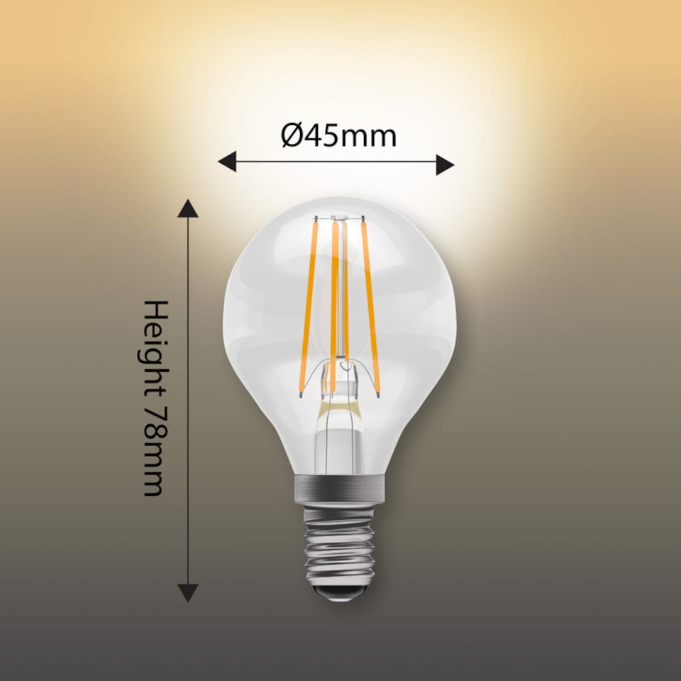 image 1 of BELL Lighting E14 LED Filament Golf Ball Warm White 2700K 4.7W Energy Saving Light Bulb