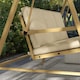 image 8 of Outsunny 3 Seater Garden Swing Chair with Adjustable Canopy and Cushions, Beige | White | Beige