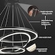 image 5 of Living and Home Modern 3-Ring Aluminum LED Pendant Light | Black
