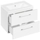 image 1 of Yaheetech Floating Storage Vanity with Ceramic Basin White