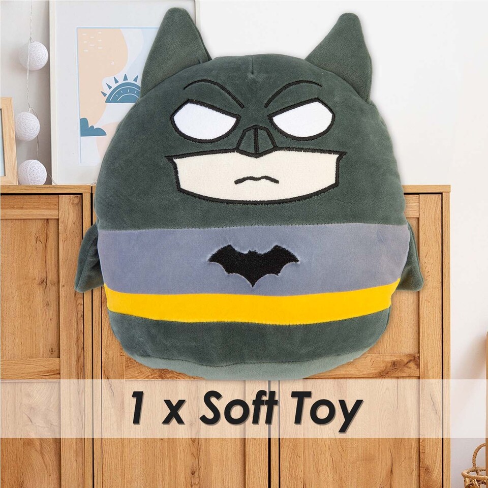 image 1 of PMS Batman Oval Plush Cushion Black - 22cm x 16cm