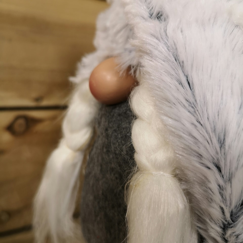 image 1 of 80cm Festive Christmas Female Grey Gonk with Oversized Hat & Extendable Legs