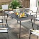 image 8 of Outsunny Garden Dining Table for 6 Person, Rectangle Outdoor Table with Easy Clean Slat Top, Rust Resistant Steel Frame, for Terrace, Balcony, 150 x 80 x 74 cm, Grey | Grey