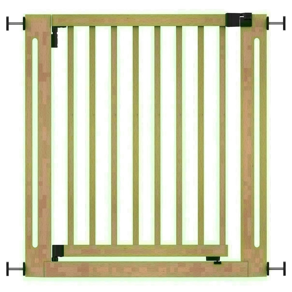 image 1 of Safetots Wooden Elegance Gate, Natural, 87cm - 95cm, Pressure Fit Safety Gate, 65cm Extra Wide Doorway, Easy Installation
