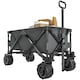 image 6 of Outsunny Outdoor Cart Folding Cargo Wagon Trailer Beach w/ Handle Dark Grey