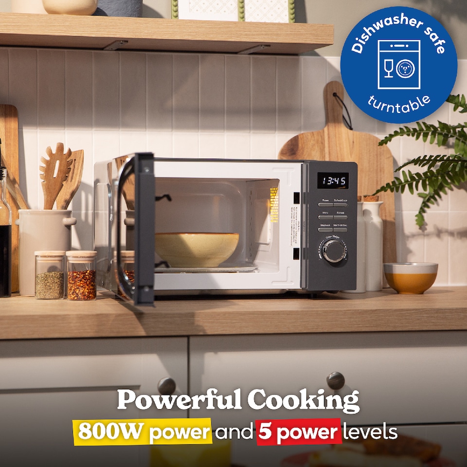 image 1 of Russell Hobbs RHMD818G Grey Microwave 20L Digital Legacy 800W Defrost Function