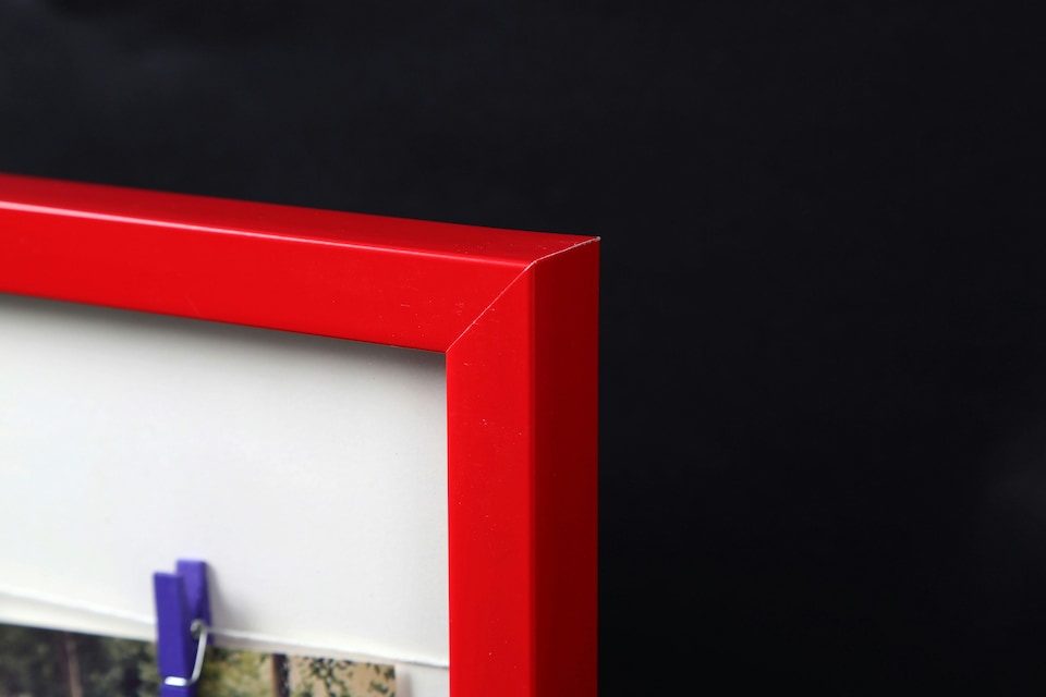 image 1 of Washing Line 3 Peg Deep Red Photo Frame,Decorative Image Holder For Sitting Area,Modern Picture Frame | Red | One Size
