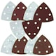 image 3 of 90mm Triangular Sanding Abrasive Discs Pads Hook Loop Backing Mixed Grit 100pk