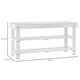 image 5 of HOMCOM Shoe Bench, 3-Tier Wooden Shoe Rack with Hidden Storage Compartment, Slatted Shelves, Home Storage Unit, Hallway Furniture, White, 90L x 29W x45H cm | White | White