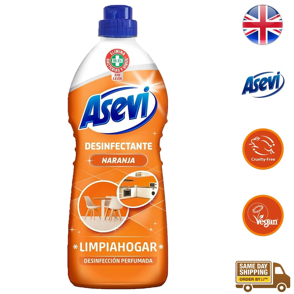 image 1 of Asevi Disinfectant For House Floor Surface Cleaner Fresh Scent Orange 1L