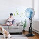 image 2 of HOMCOM 18 Pedestal Fan with Water Mist Spray, Standing Fan, Humidifying Misting Fan with 3 Speeds, 2.8L Water Tank, Black