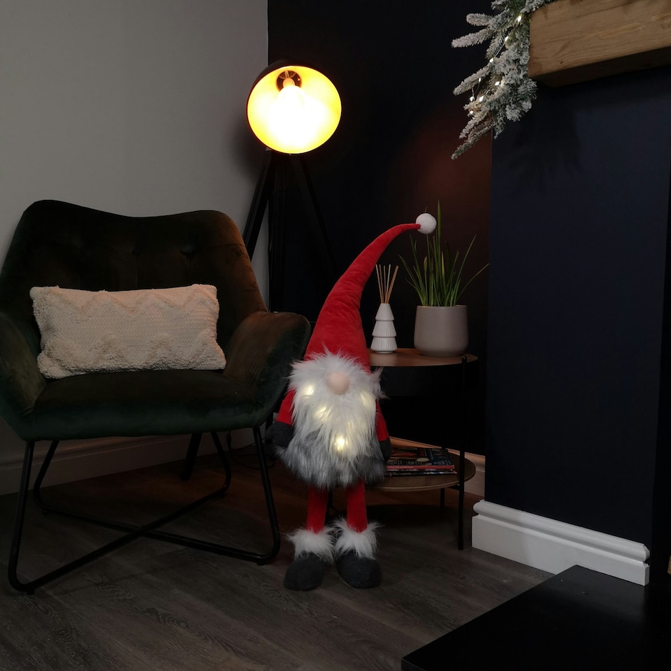 image 1 of 90cm Light up Standing Bobbly Glo-Bert Plush Christmas Gonk Decoration in Red