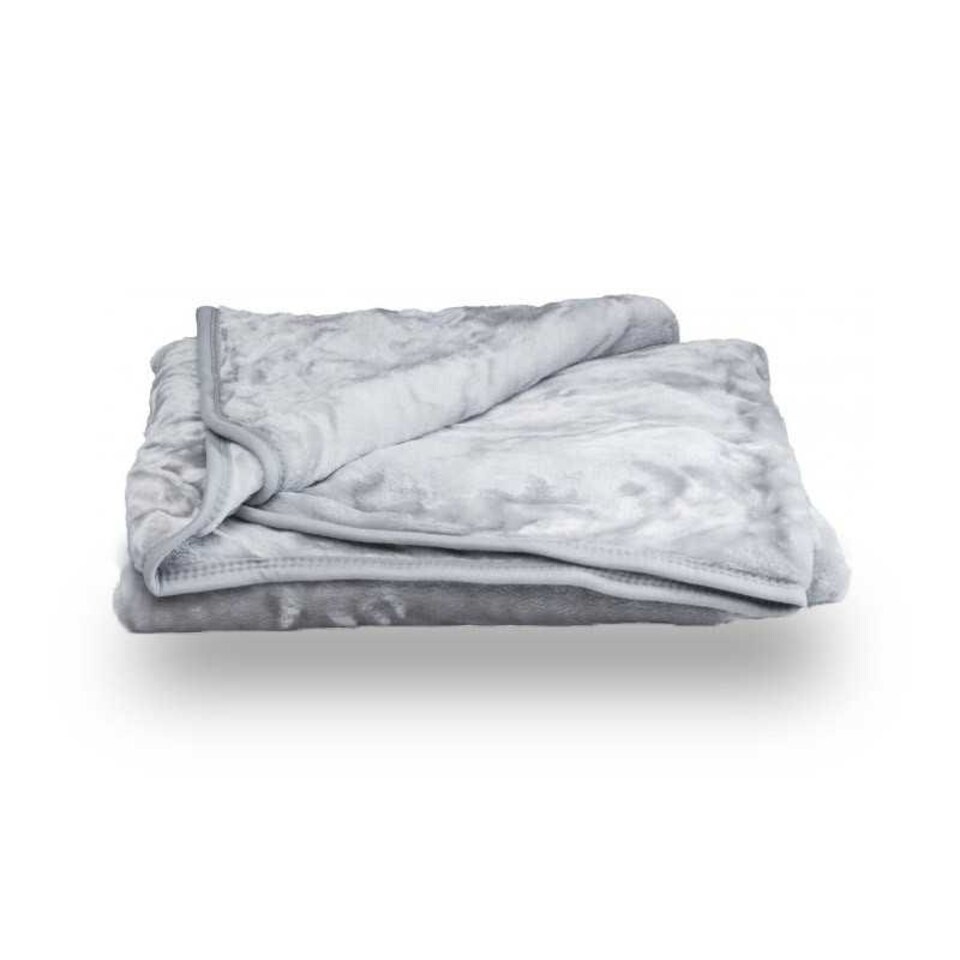 image 1 of Mink Throw Soft Touch Blanket Fleece Faux Fur 150x200cm Silver