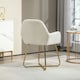 image 6 of HOMCOM Modern Accent Chair Velvet-Touch Upholstered Armchair Cream White